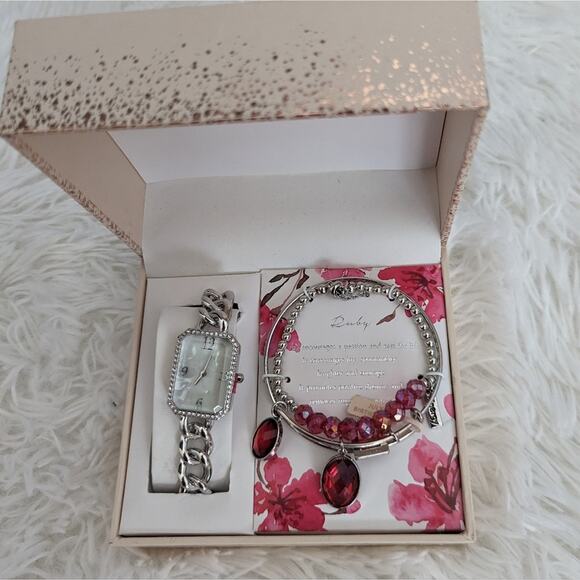 NEW Alexis Bendel Ruby July Watch and Bracelet Birth Month Set $40 - Picture 4 of 5